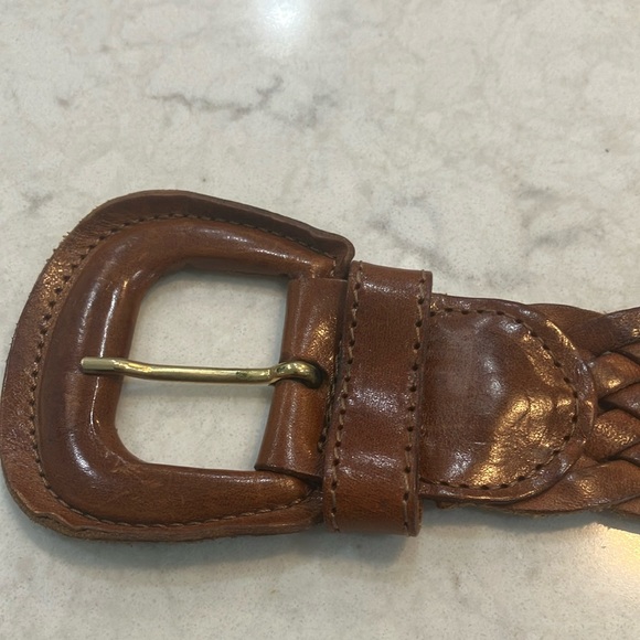 Luigi Lanatta Italian Braided Brown Leather Belt Sz M- Good Condition - Picture 2 of 6